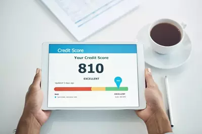 checking credit score on tablet
