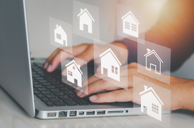 searching listings on laptop