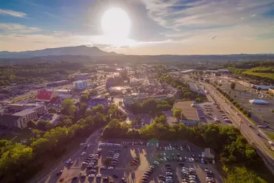 aerial view of Pigeon Forge TN