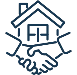 handshake in front of house