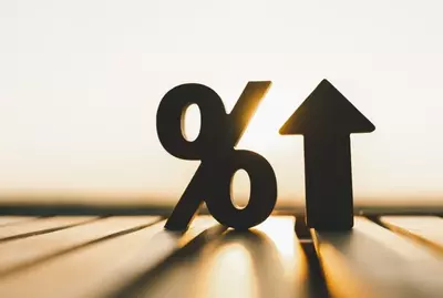 percent sign and up arrow