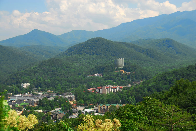 aerial view of Gatlinburg