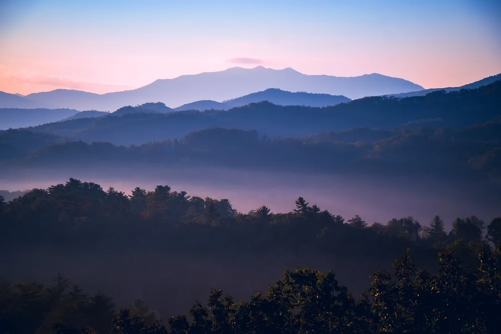 sunrise over the Great Smoky Mountains