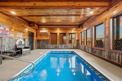 indoor pool at Smoky Mountain cabin rental